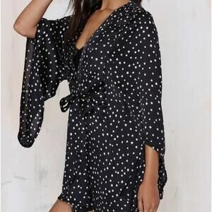 Nasty Gal Lavish Alice Star Print Kimono Robe MEDIUM